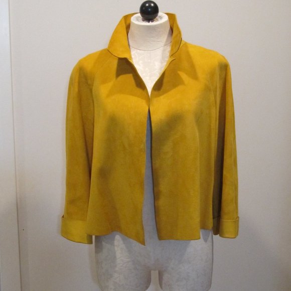 Dusan Jackets & Blazers - Dusan Mustard Yellow Suede Jacket. Size M.